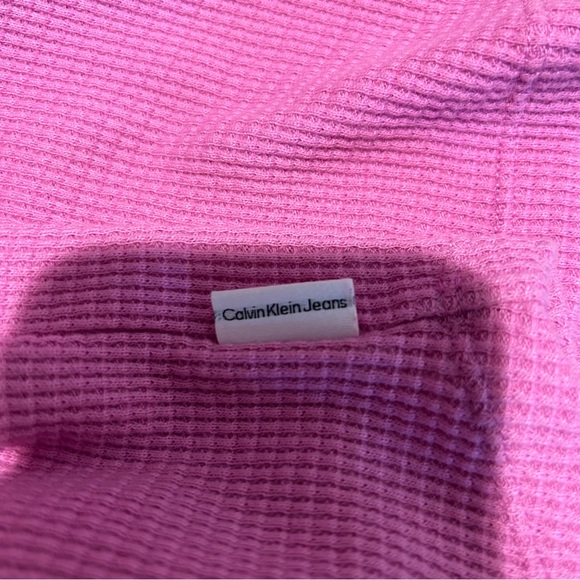 Calvin Klein Waffle Knit Henley Top - Picture 5 of 5